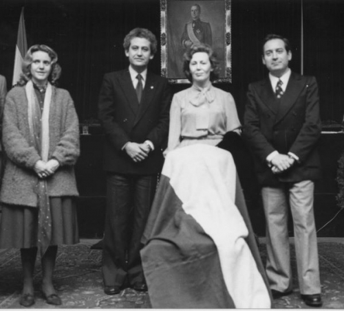 Con Soledad Becerril y Rafael Escuredo en la Asamblea de Parlamentarios en 1981